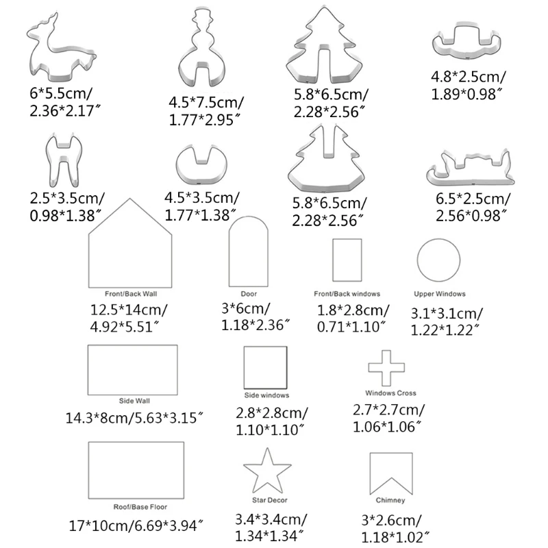 18 X имбирный домик формы для украшения тортов из нержавеющей стали подарок детей