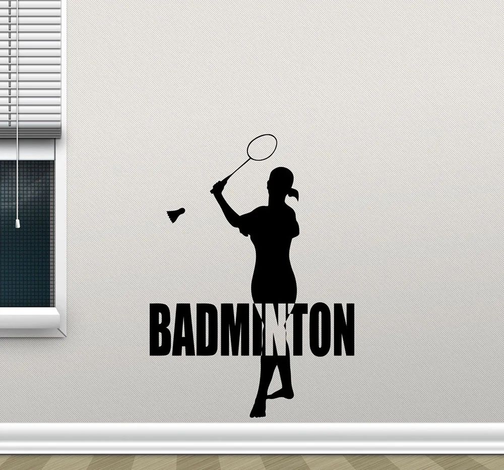 Настенные Стикеры для бадминтона постер украшение спорта и дома виниловые