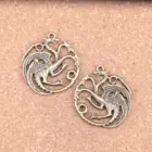 6 шт. Подвески в виде дракона 36x33 мм, цвет бронзы, винтажные украшения, DIY для браслета, ожерелья