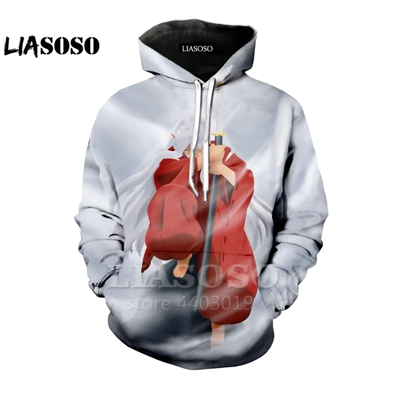 Модные толстовки liaseo для мужчин и женщин Аниме Inuyasha толстовка с 3D принтом
