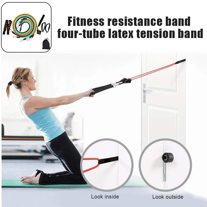 

11pcs Pull Rope Set Webbing Resistance Bands Exercise Elastic Strength Training Ropes EDF