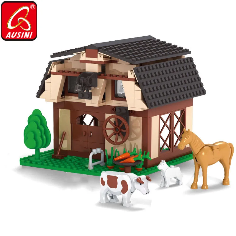 AUSINI ферма дача строительные блоки игрушки для детей фермер рабочий Мини фигурки