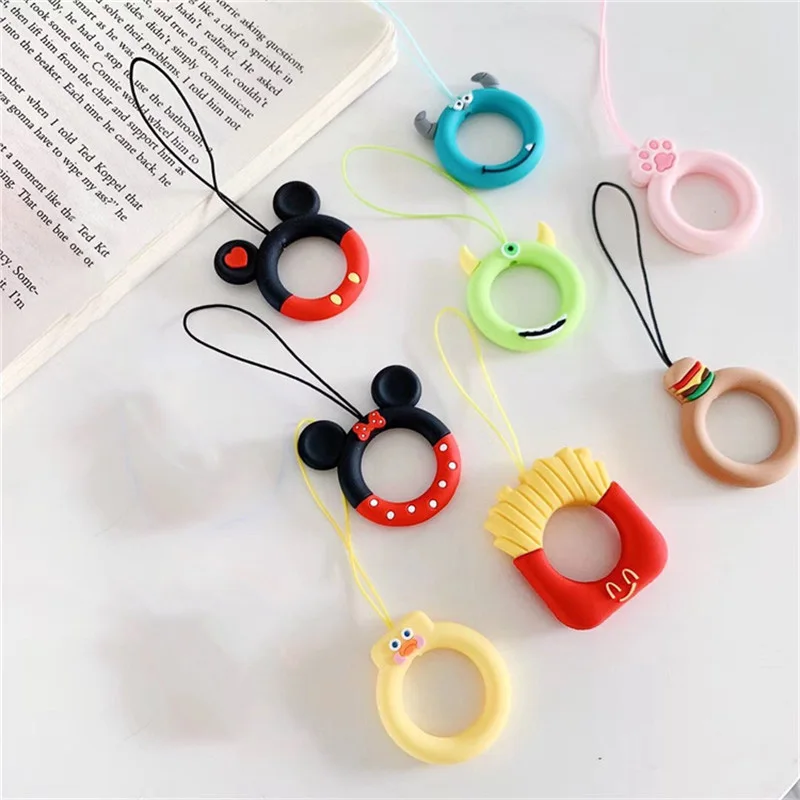 Милый мультяшный силиконовый ремешок для ключей телефонов airpods iPhone 11 брелок