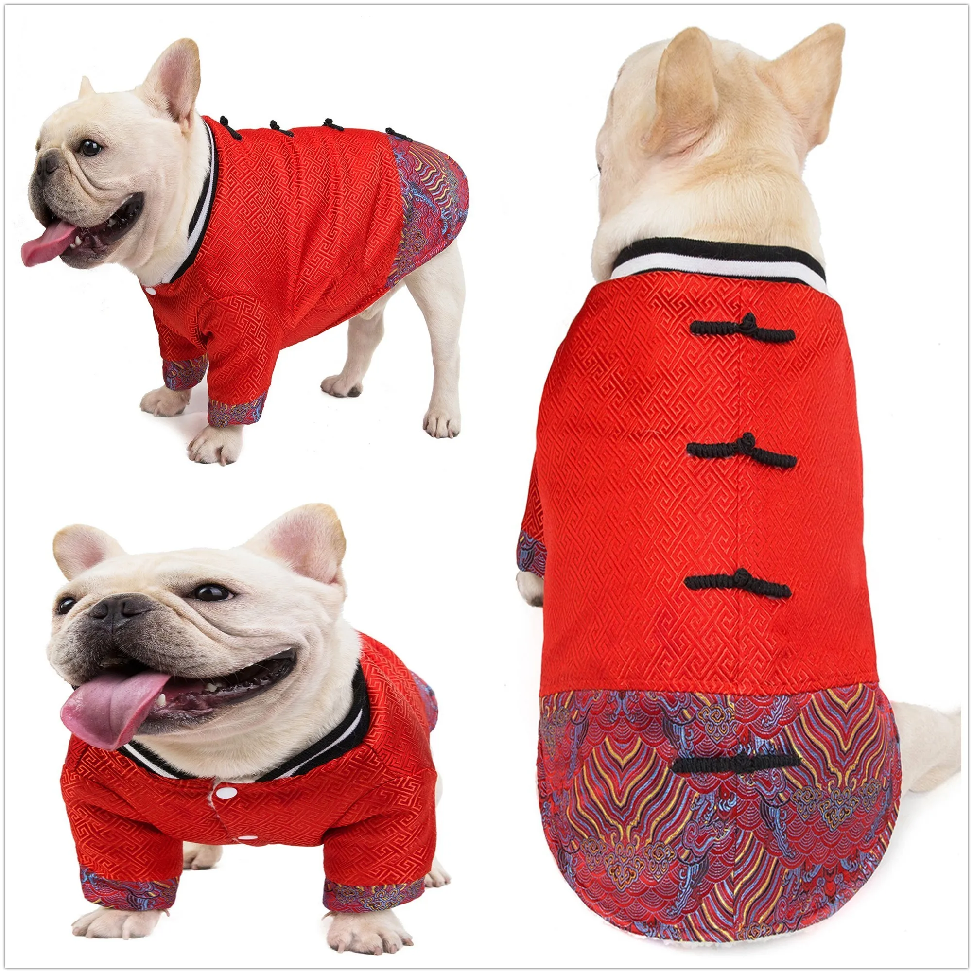 

Winter Dog Clothes Chinese New Year Pets Dogs Clothing Warm Dog For French Bulldog Chihuahua Small Medium Dogs