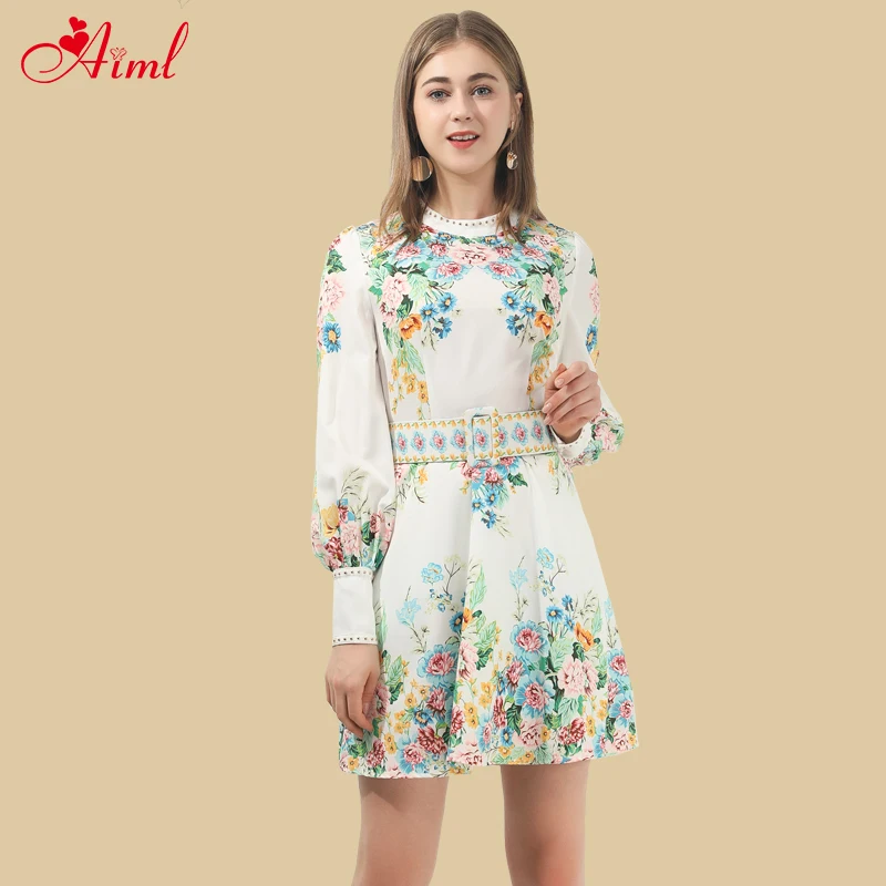 Женское модельное платье с рукавами фонариками элегантное винтажное цветочным