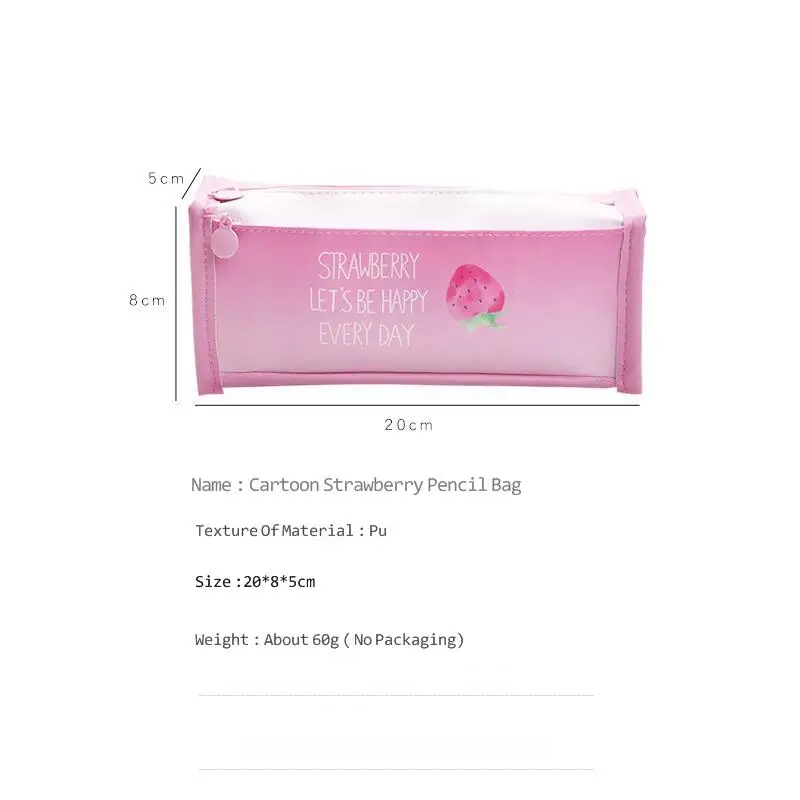 Креативная маленькая свежая Сумка Карандаш для девочек розовая пудра клубника