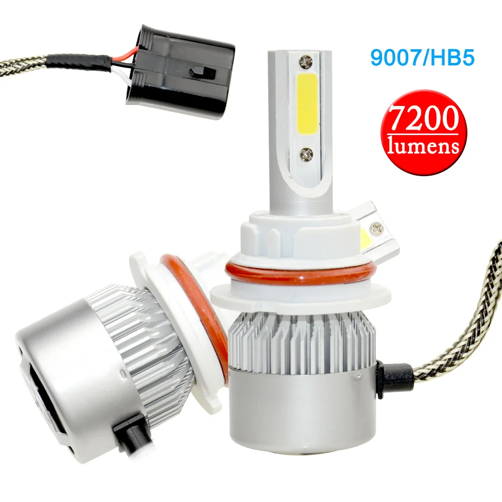 Автомобильный светодиодный головной светильник OkeyTech 2 шт. V6 H1 H4 9005 9006 9007 H7 дальний