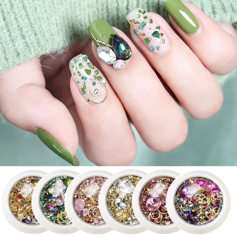 

Charms Rhinestones & Decorations Nail Art Supplies For Professionals Mixed Style DIY Manicure Accessories Set For Natural Nails