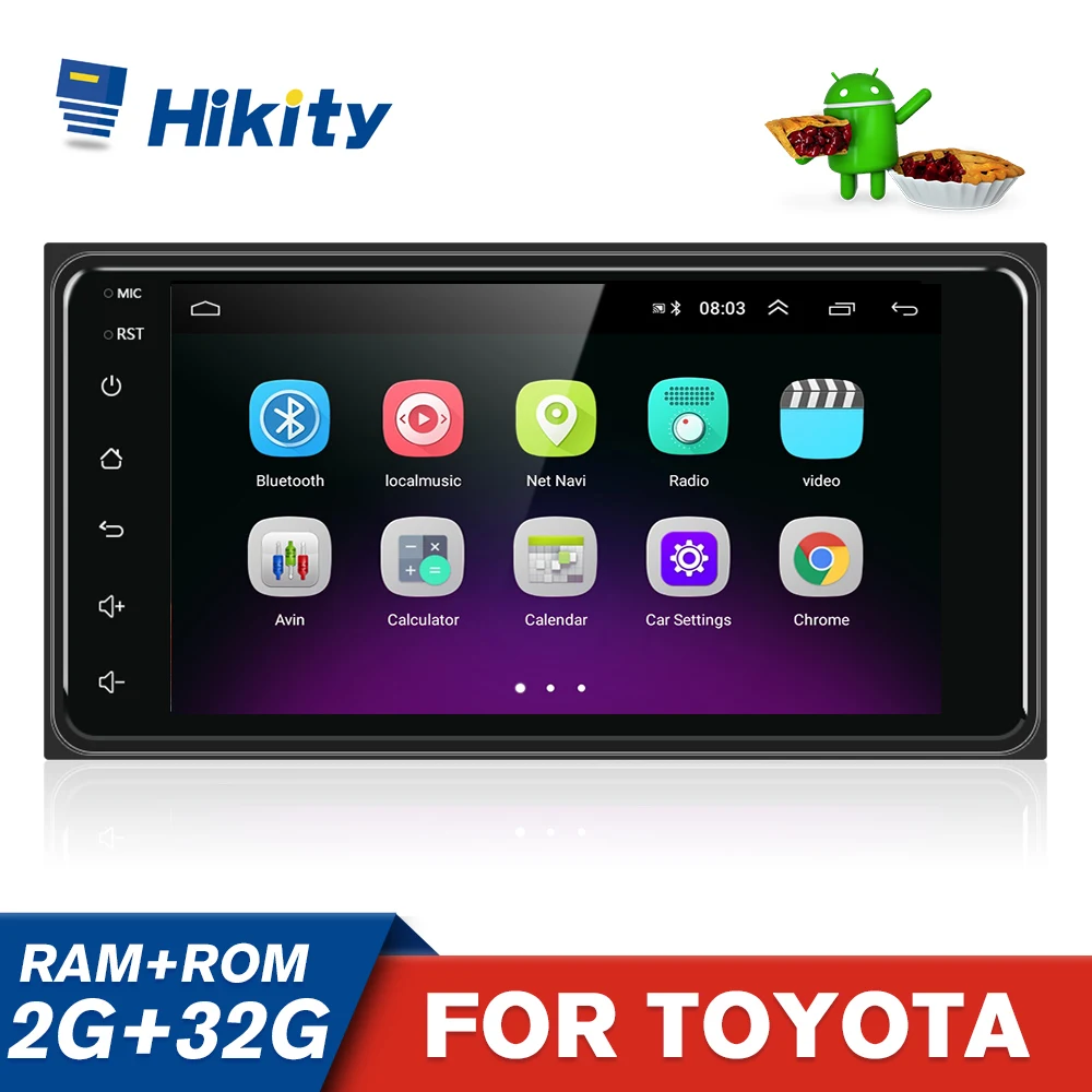 

Автомобильный мультимедийный плеер Hikity, стерео-система на Android, с GPS, Wi-Fi, для Toyota Corolla VIOS, CROWN, CAMRY, HIACE, PREVIA, RAV4, типоразмер 2DIN