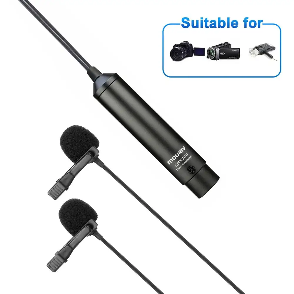 Двойной петличный всенаправленный микрофон с фантомным питанием нагрудный