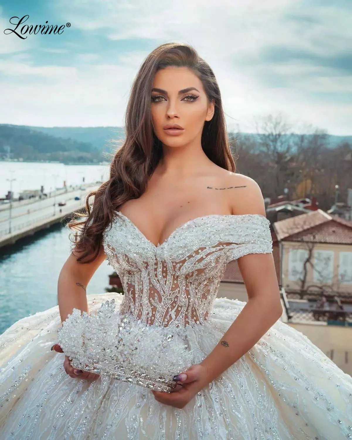 Couture Customized Muslim Middle East Wedding Dresses Long Sequin Beading Wedding Gown Princess Bridal Gowns Brides Dresses