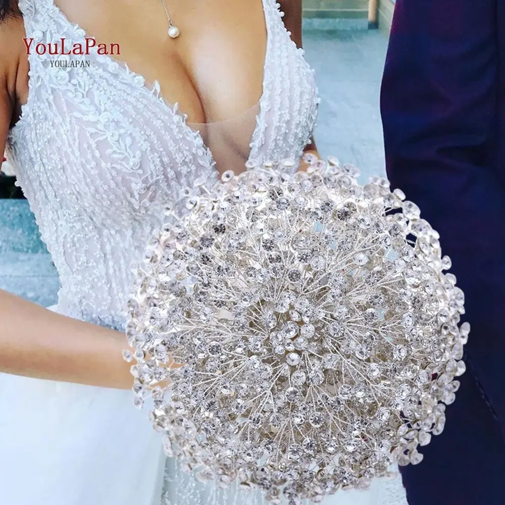 TOPQUEEN HF02 серебряный бриллиантовый Свадебный букет цветы серебряная брошь