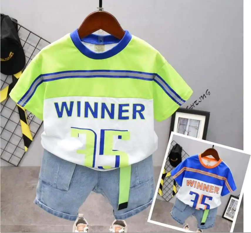 

Boy Sports Suit 2-7Years Baby Summer Clothing Kids Baby Boys Clothes Set Infant Tops Short Sleeve T-Shirt Pants 2Pcs Outfits