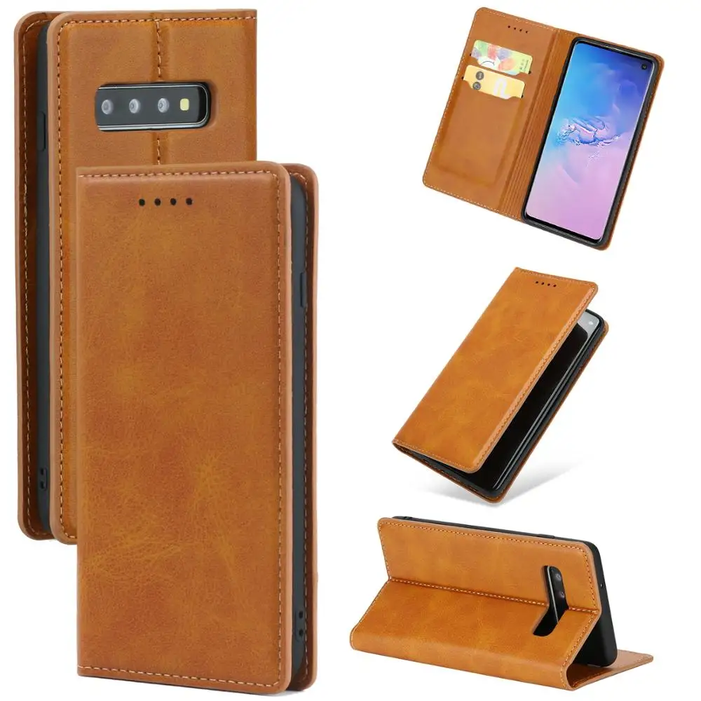 Чехол для Samsung S10 Магнитный кожаный чехол книжка с отделениями карт и