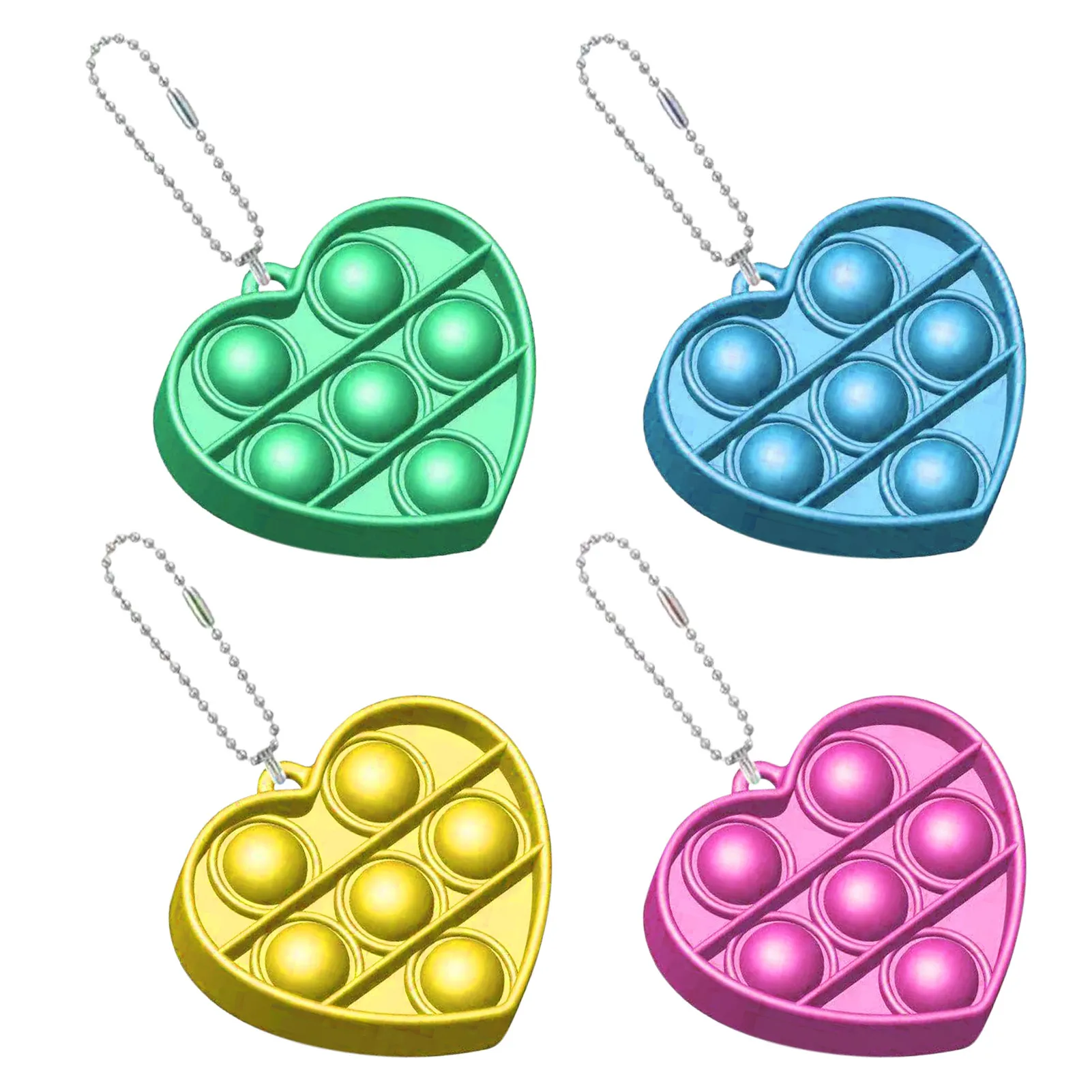 

Push Bubble Fidget Antistress Toys Adult Kids Rainbow Heart Shaped Fidget Sensory Toy Autism Special Needs Stress Reliever