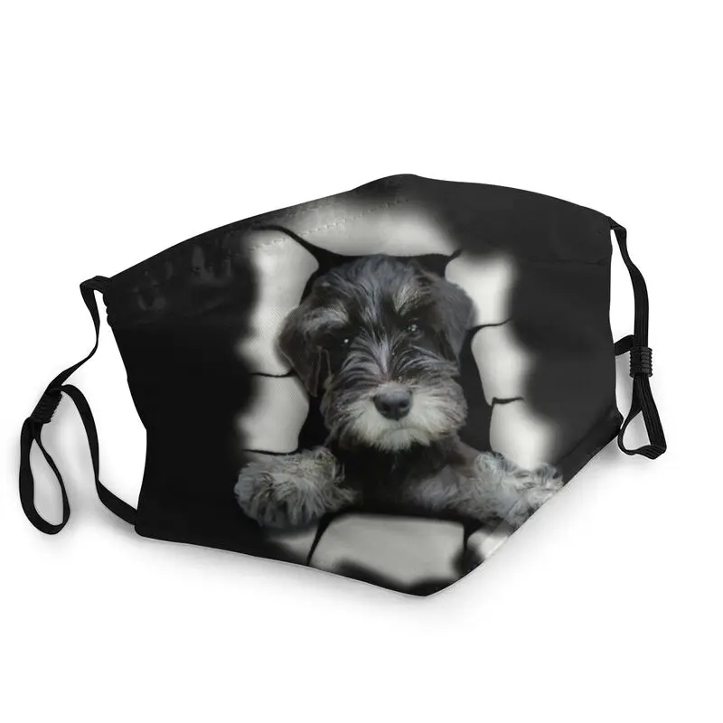 

Miniature Schnauzer Dog Ripping Mask Anti Dust Adjustable Pet Puppy Face Mask Protection Cover Adult Respirator Mouth Muffle