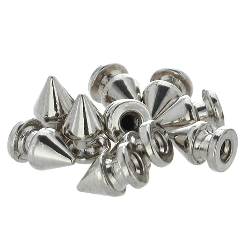 

10x copper 8 * 12mm rivets Silver Pointed Studs Punk Rivets screw