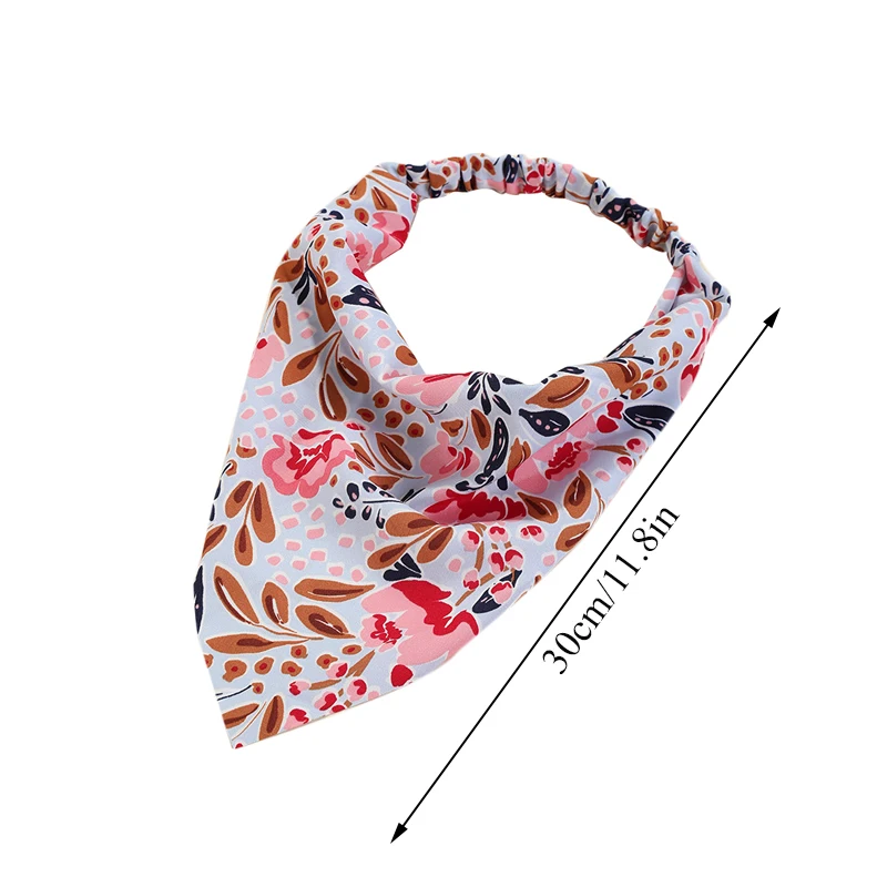 

Women Elastic Hair Bands Sweet Hair Scarf Scrunchies Floral Print Headbands Vintage Triangle Bandanas Hairband Hair Accessories