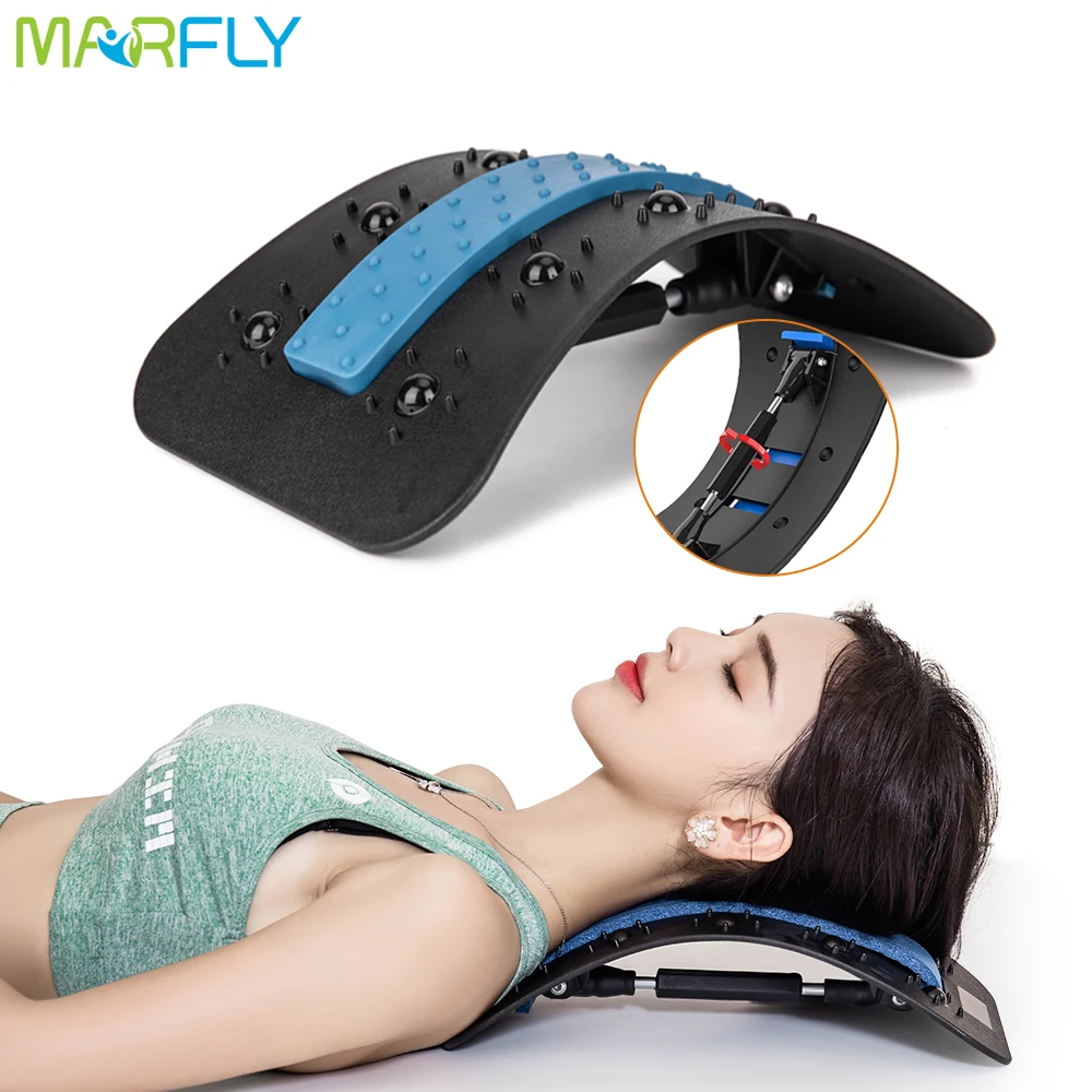 

New Rotation Back Massager Stretcher Magnetic Corrector Lumbar Spine Support Neck Pain Relax Cervical Pillow Fitness Chiropracti