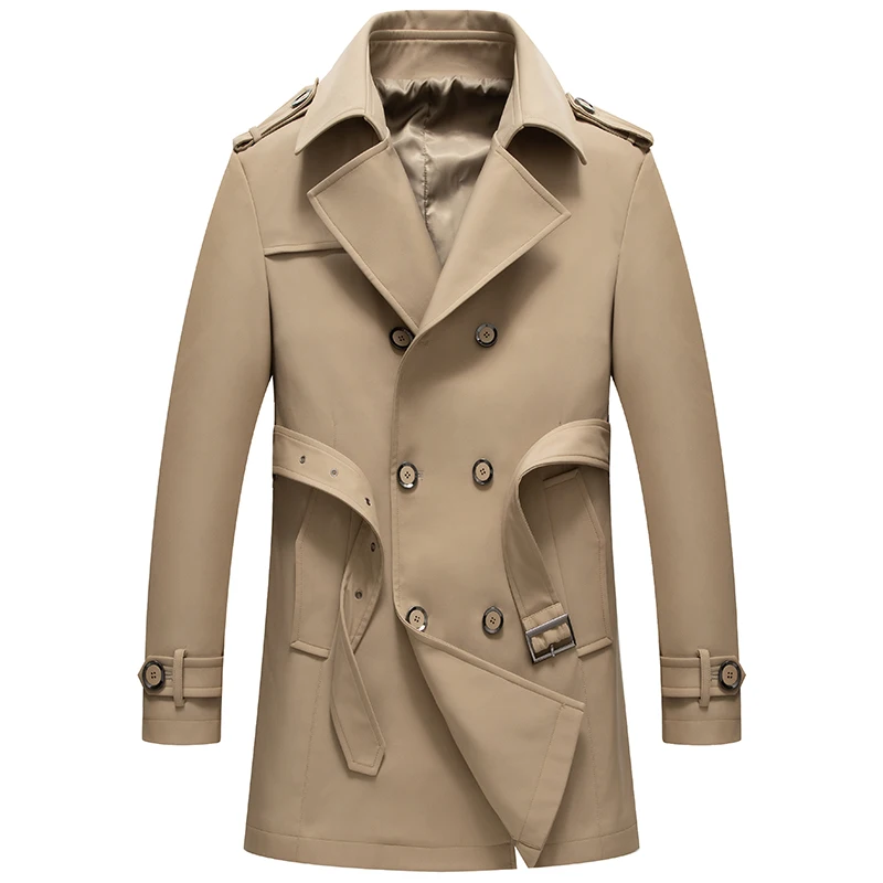 Двубортный осенний тренчкот 2021, мужские куртки, повседневная верхняя одежда, ветровка, куртка, тонкие длинные пальто с лацканами, большой ра...