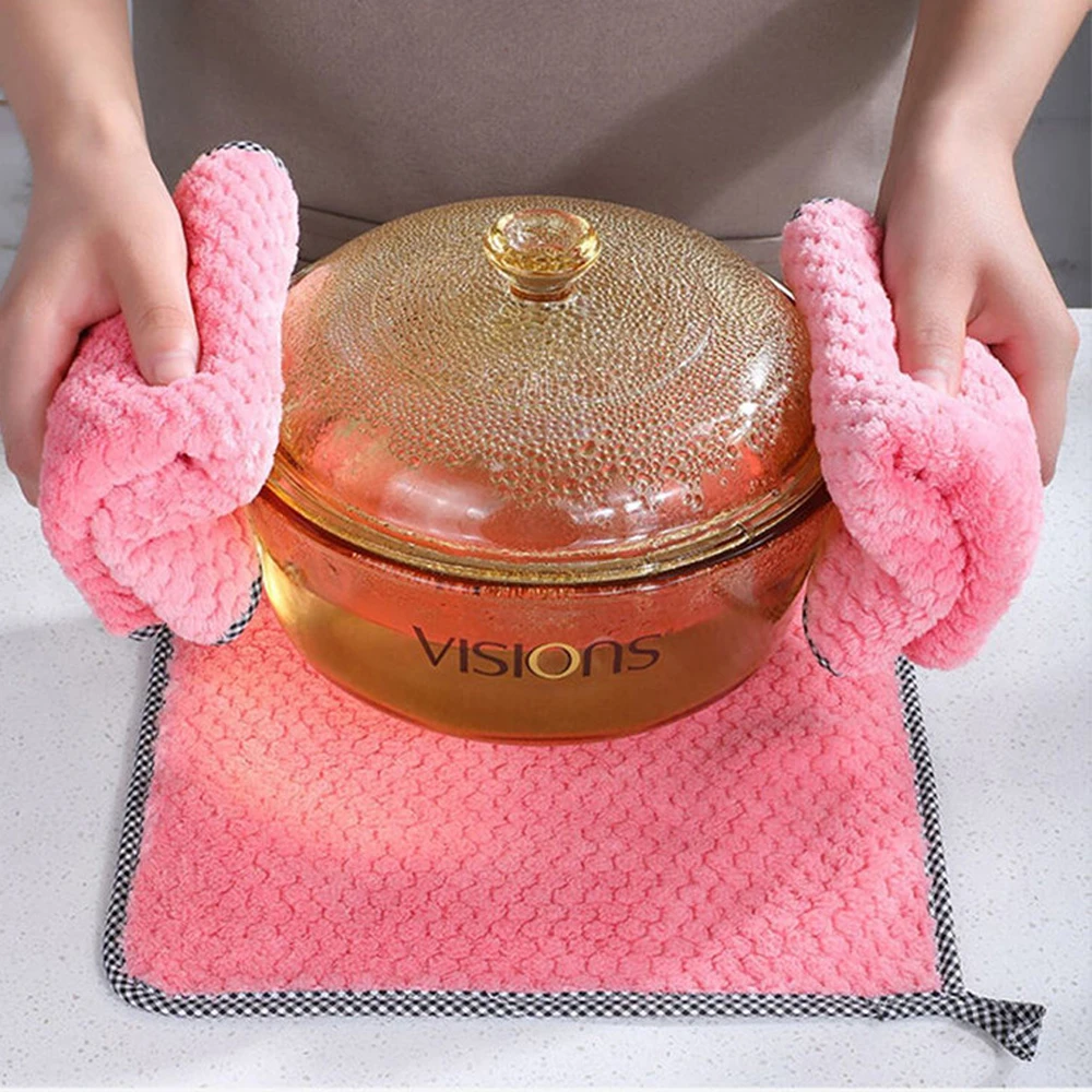 

5pcs Absorbent Towels Anti-Grease Bamboo Fiber Dish Cloth Household Glass Window Cleaning Cloth Kitchen Tool Dishcloth