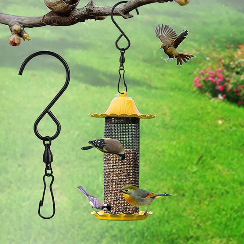 

8pcs Turn Hook Wind Chime Hook Stainless Steel Free Rotation Bearing Small Hook Rotating 360 Degrees Holder Storage Rack