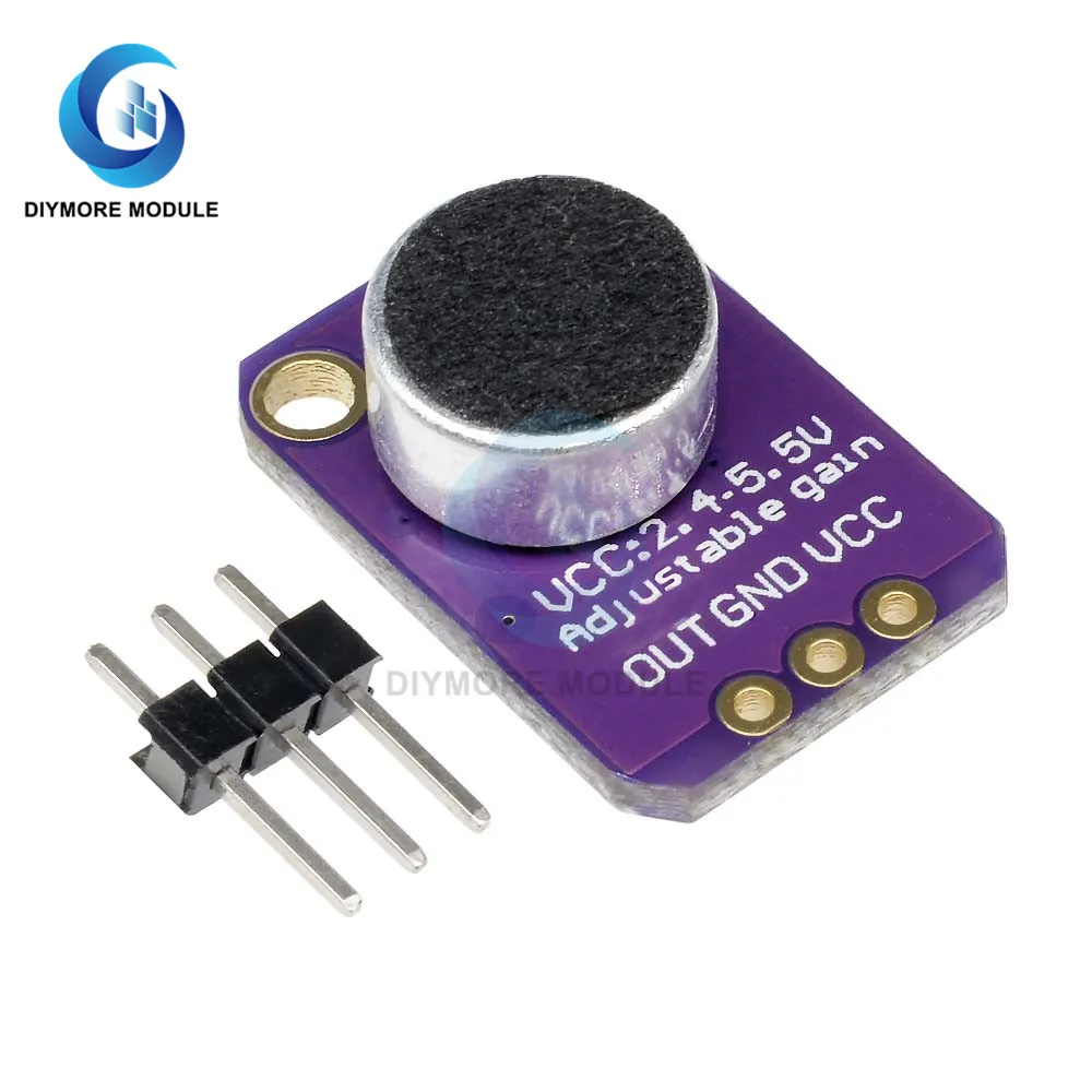 MAX4466 Microphone Amplifier Module Adjustable Gain OUT GND VCC DC 2.4-5V Premicrophone Amplifiers For Arduino | Электронные