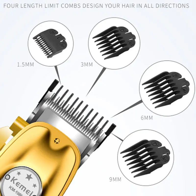 Профессиональный триммер для волос kemei 1986 + PG электрическая машинка стрижки с
