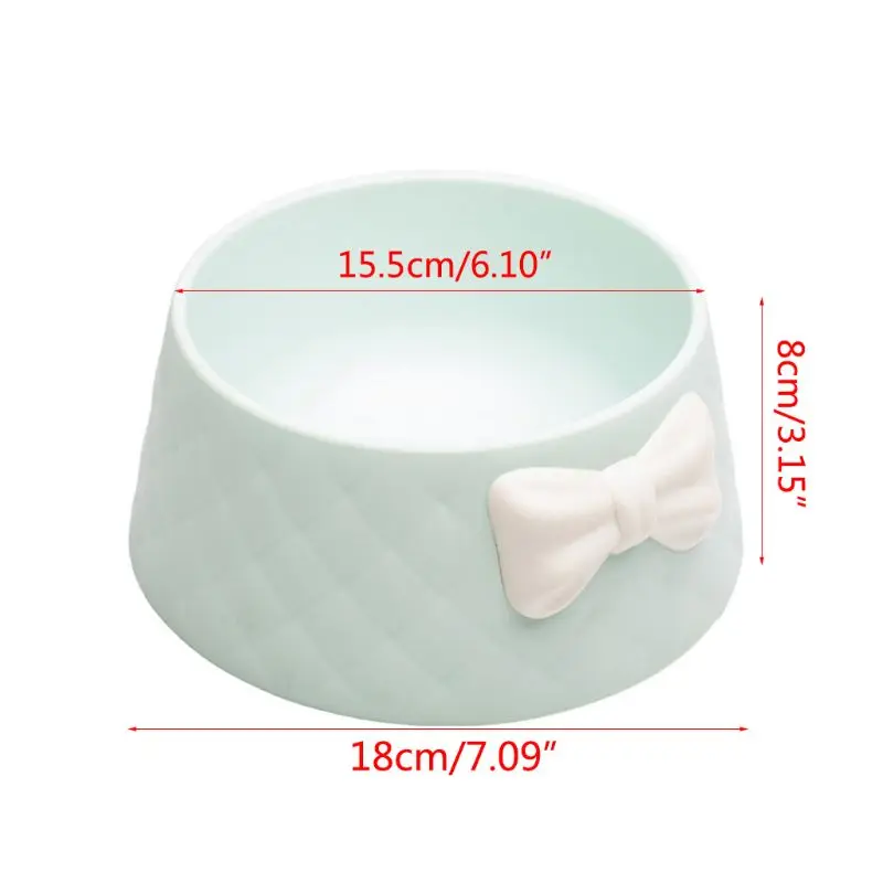 

2021 New Small Dog Bowl and Cats Food Bowls Rhombus Texture Bow-knot Candy Color Cute Pet Feeder