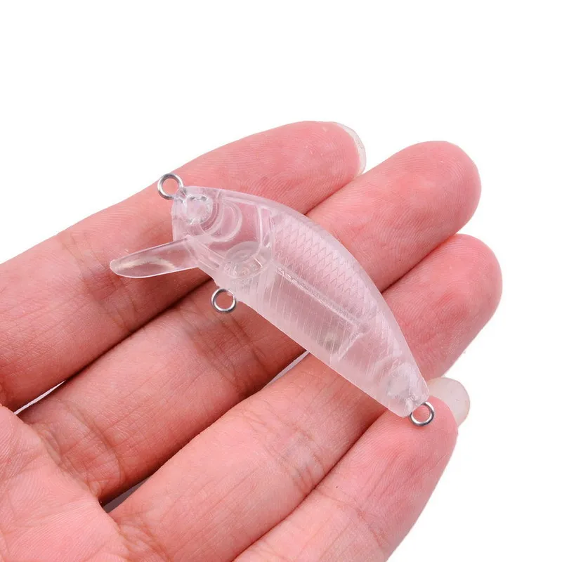 

100pcs Blank Hard Lures Unpainted Fishing Baits Crankbait Wobblers Freshwater Fish Lure 5cm 3.6g