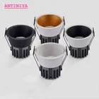 Затемняемый встраиваемый антибликовый светодиодный светильник 9 Вт12 Вт15 Вт18 Вт20 Вт COB точечные потолочные светильники AC85  265 В фоновая лампа для внутреннего освещения