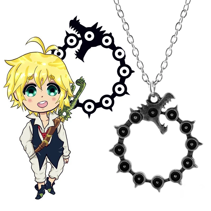 Anime The Seven Deadly Sins Charm Necklace Dragon Sin Meliodas Cosplay Pendant Necklace Fans Gift Collar Chain