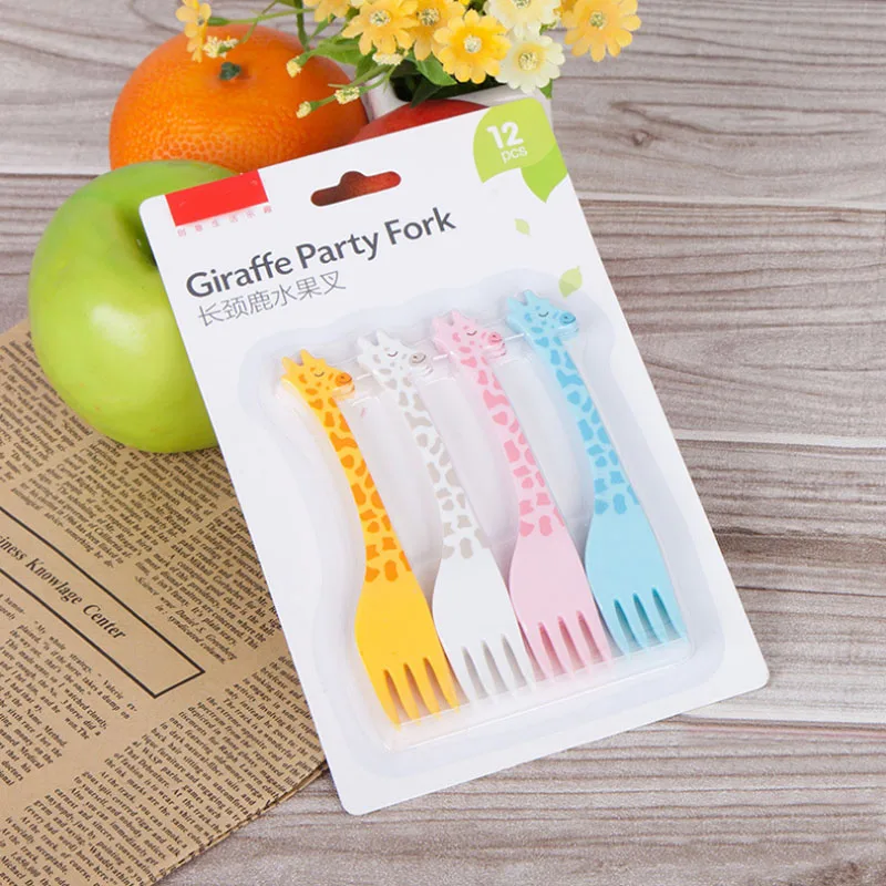 

Animal Farm Fruit Fork Mini Cartoon Children Snack Cake Dessert Food Fruit Pick Toothpick Salad Kids Tableware