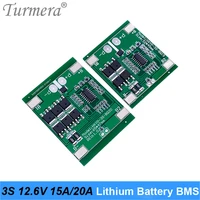 turmera 3s 15a 20a bms 12v 18650 lithium battery protected board for 10 8v screwdriver drills and uninterrupted power supply use