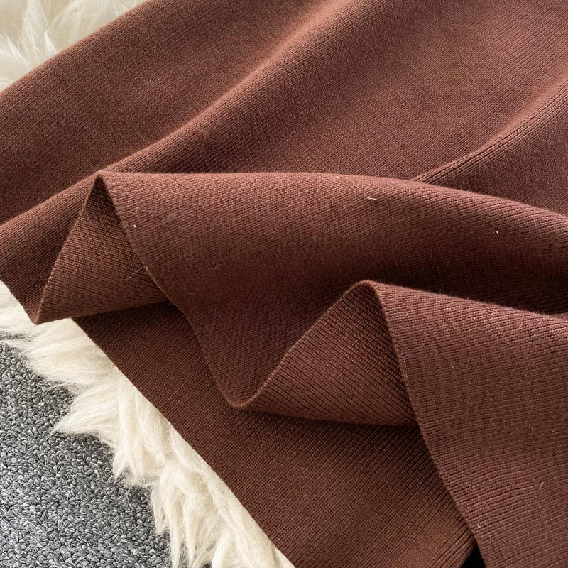 

Autumn Winter Vintage Dress Women Plaid Puff Sleeve Patchwork Knitted Sweater Dresses Korean Chic Vestidos Elegante Robe Hiver