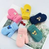 baby boys girls childrens gloves winter cute cartoon full fingers halter gloves for keep warm knitted mittens for 1 3 years kid