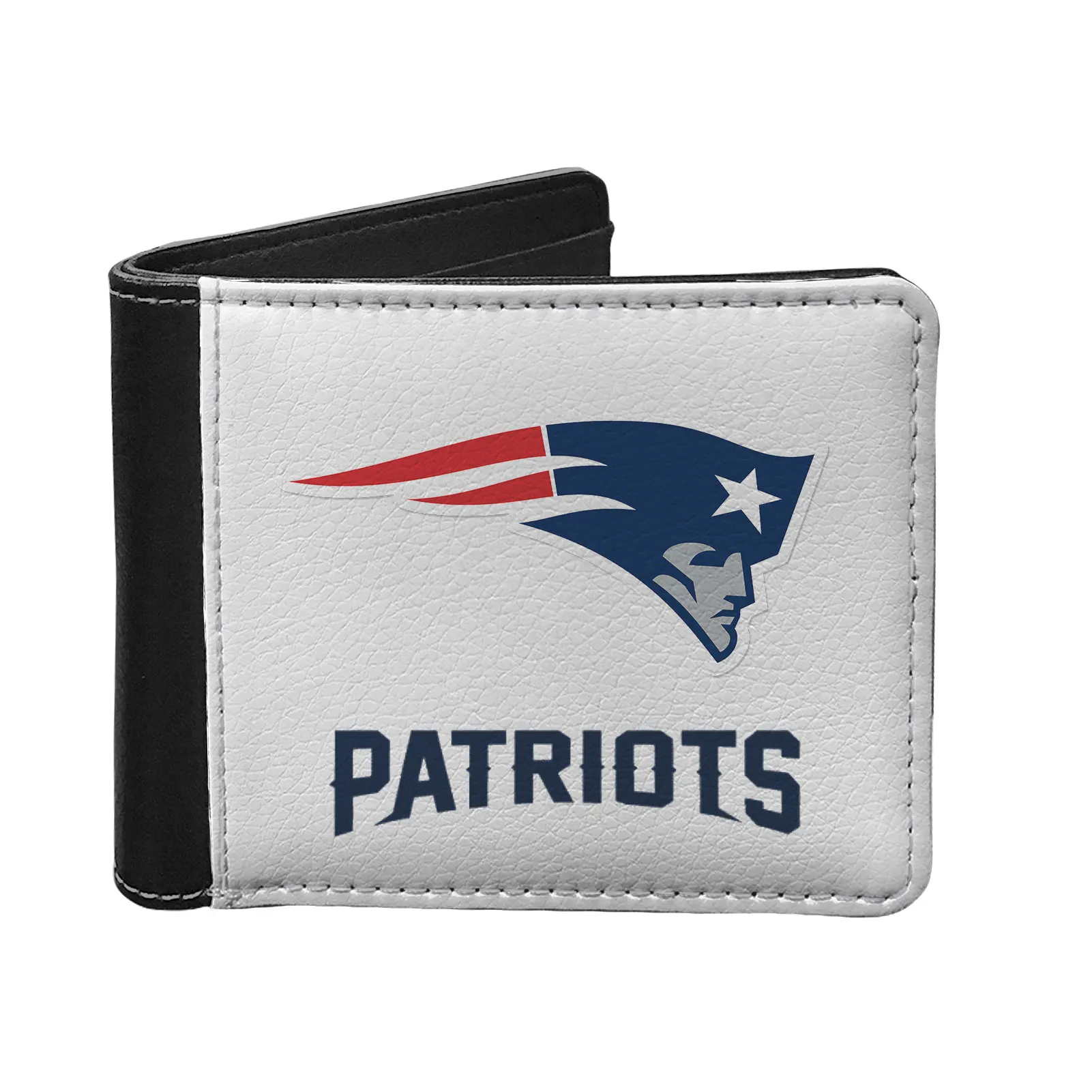 

Men's Wallets New England Money Bag Patriots Printed Short Folding PU Leather Wallet Card Holders Purse