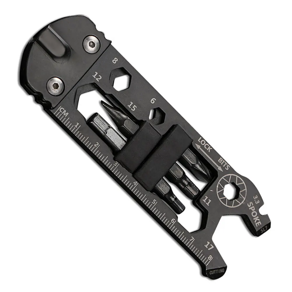 

Bike Multitool Cycling Repair Multi-Function Tool 16-In-1 With Screwdriver Ruler Chain Checker MTB Bike Repair Tool Hand Tools