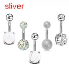 Женское кольцо в виде пупка, розовое золото, стразы, пирсинг пупка, ювелирные изделия из медицинской стали