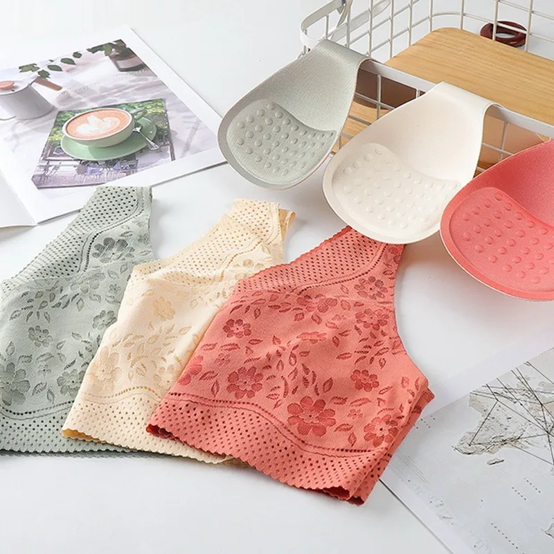 

WENYUJH Bras For Women Seamless Bra Sexy Lace Wire Free Top Lingerie Breathable Women Push Up V-neck Bralette Sexy Bra Shaper