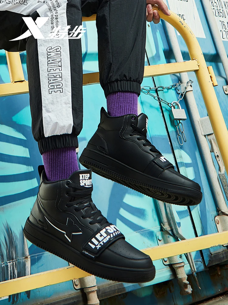 Xtep/Высокая мужская обувь для скейтборда модная повседневная мужчин трендовая