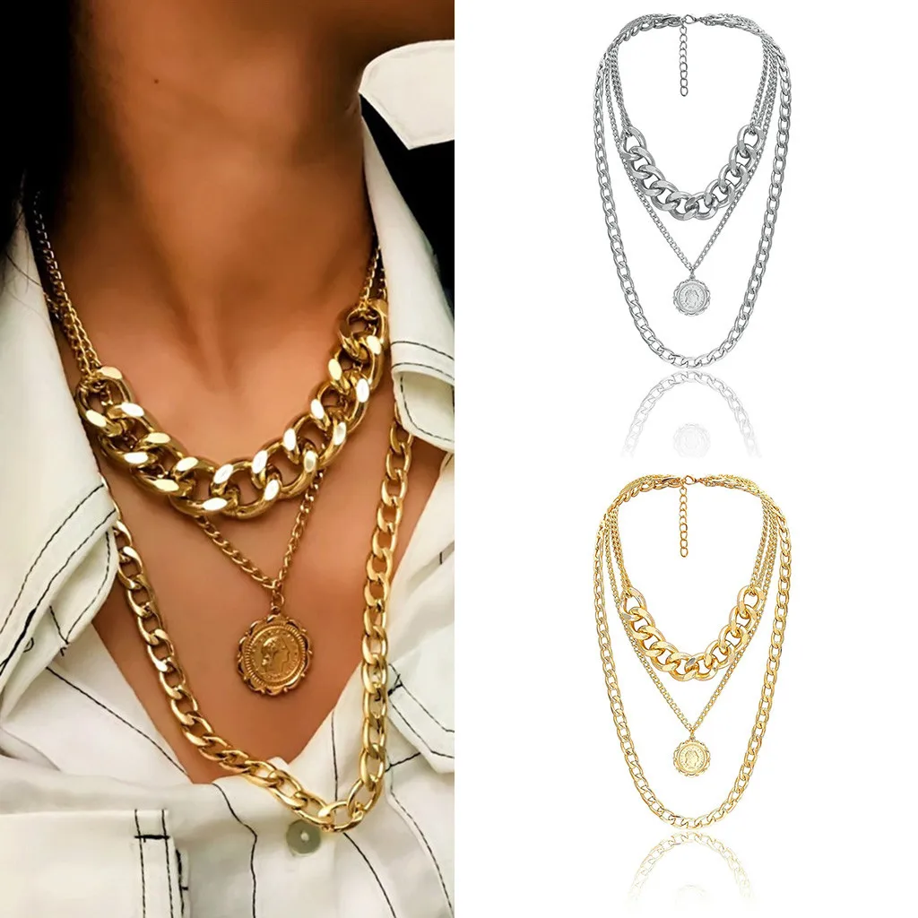 Массивное многослойное жемчужное ожерелье чокер в стиле панк ошейник массивное