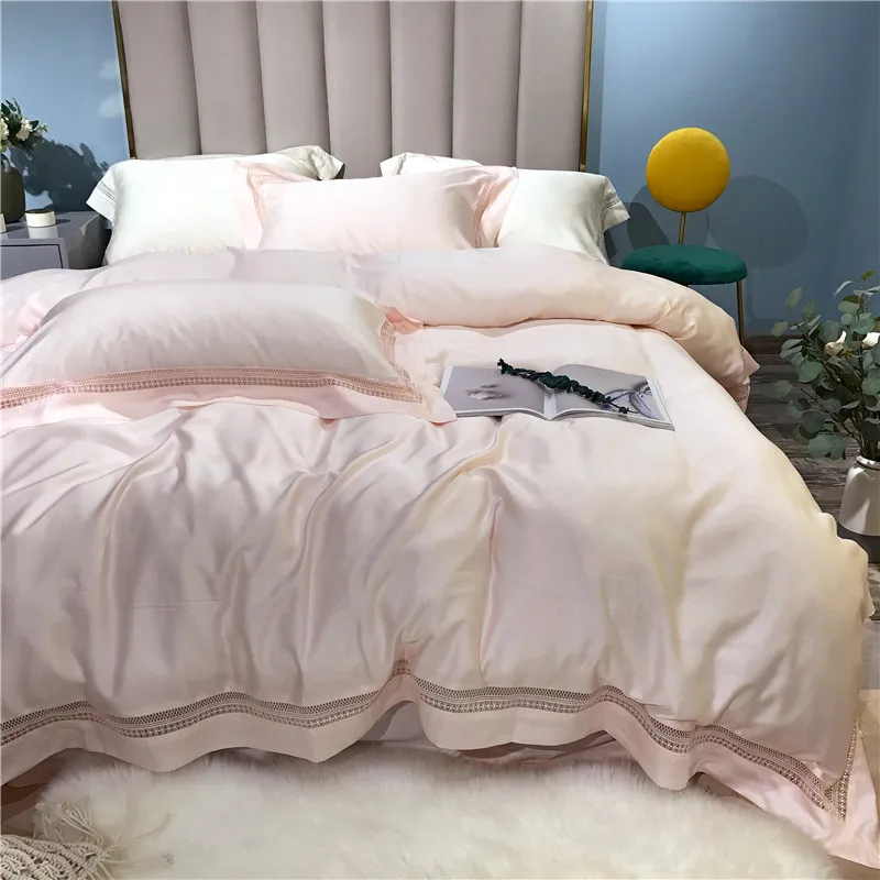 Offerte 80 Set Di Set Di Letti A Quattro Pezzi In Tencel A Doppia Faccia In Puro Colore Set Di Letti Singoli Nordici Americani Copripiumino Setoso Lyocell