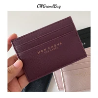 classic business saffiano split pu leather credit card holder limited edition customed initial letters id card case card wallet