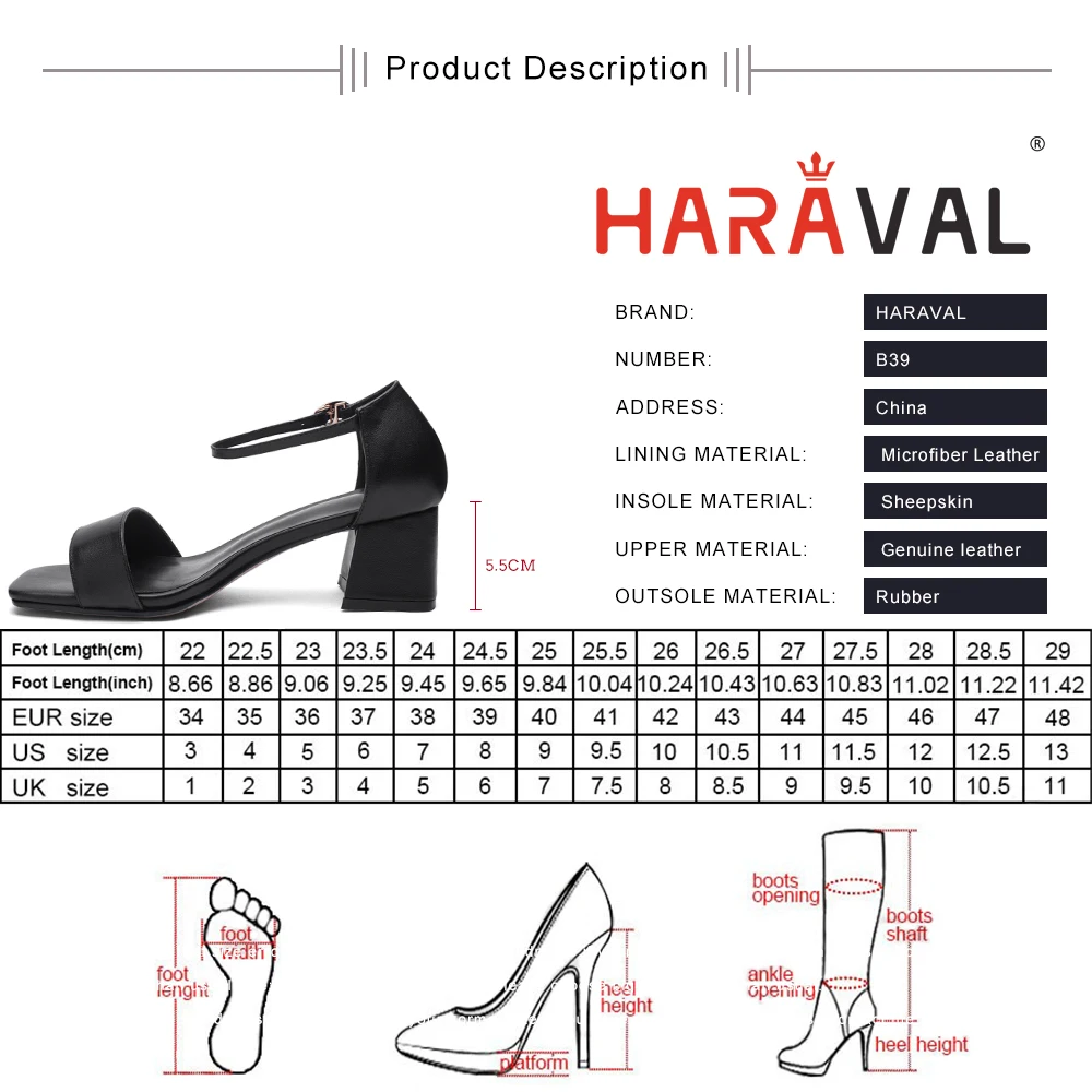HARAVAL/летние сандалии обувь на высоком каблуке для офиса женские туфли модные