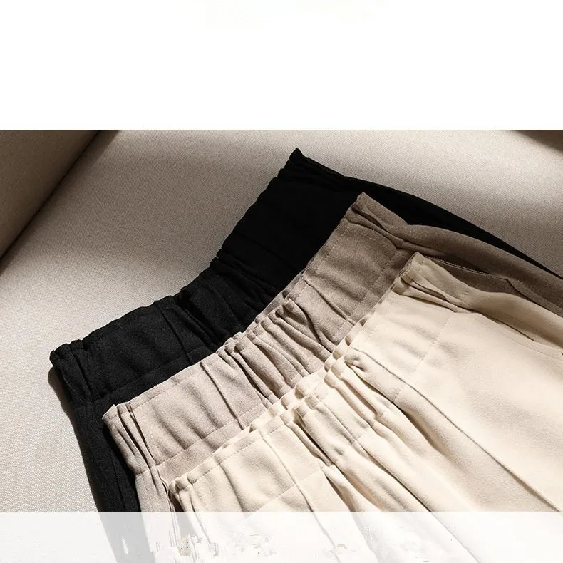 

Autumn Winter Trousers Women Casual Pants Women Loose High Waist Solid Wide Leg Pants Woman Plus Size Pantalon Mujer