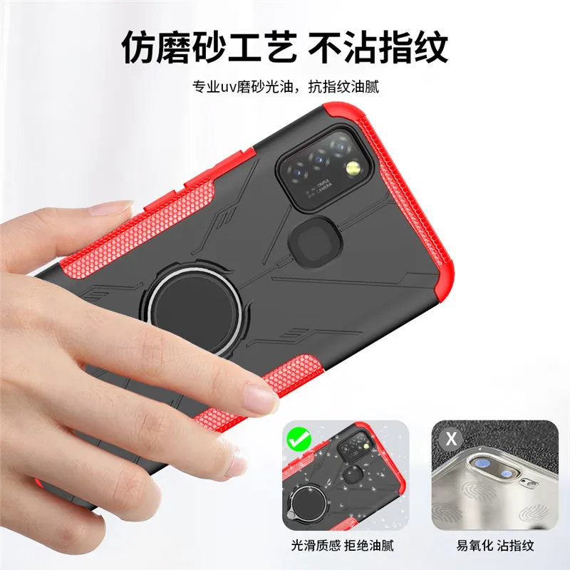 shockproof case for infinix hot 10 lite luxury case infinix hot 10 lite ring 360 protect back cover infinix hot10 lite x657b bag free global shipping