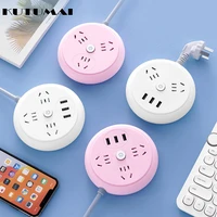 kutumai power strip us plug 3ac outlets 3usb slot electrical multiple socket with 1 82 84 8m extension cable for office home
