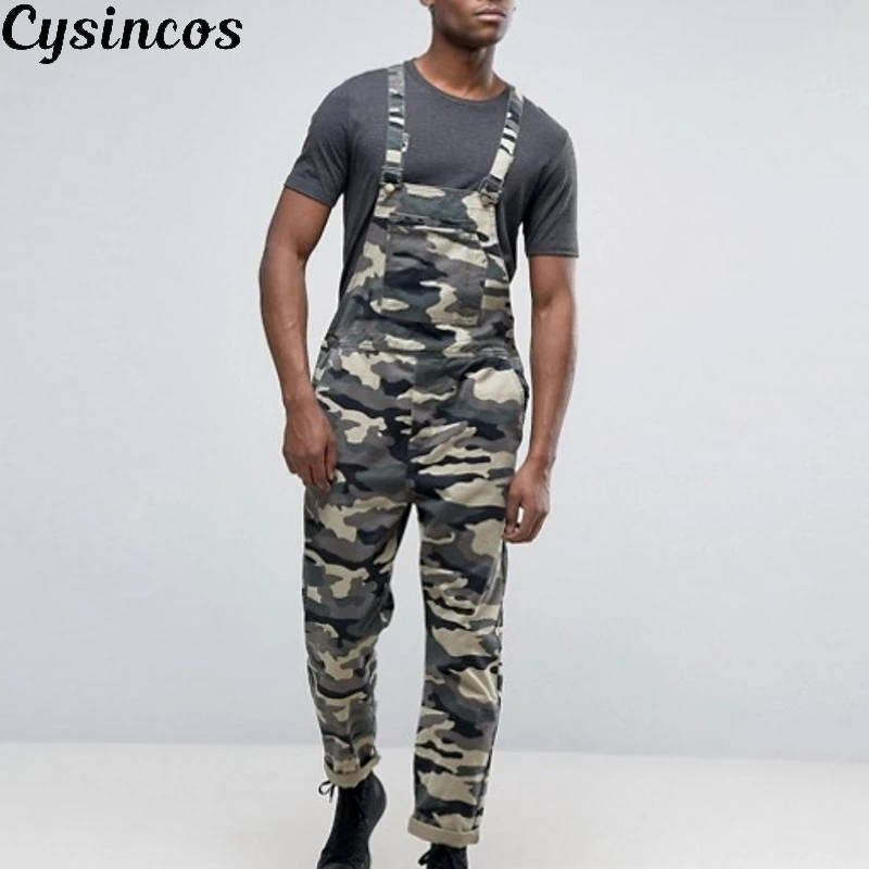 CYSINCOS мужские Модные джинсы повседневный комбинезон камуфляжный принт