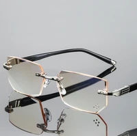 diamond cut reading glasses women men high quality ultralight rimless commercial anti blu anti fatigue 0 75 1 1 25 1 5 to 4